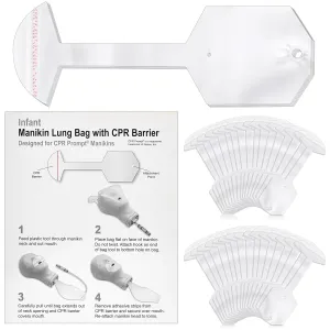 100 Pcs CPR Manikin Face Shield Infant Lung Bag Manikin Replacement Lung Bag Face Shield CPR Classes Training (10.63 Inches)