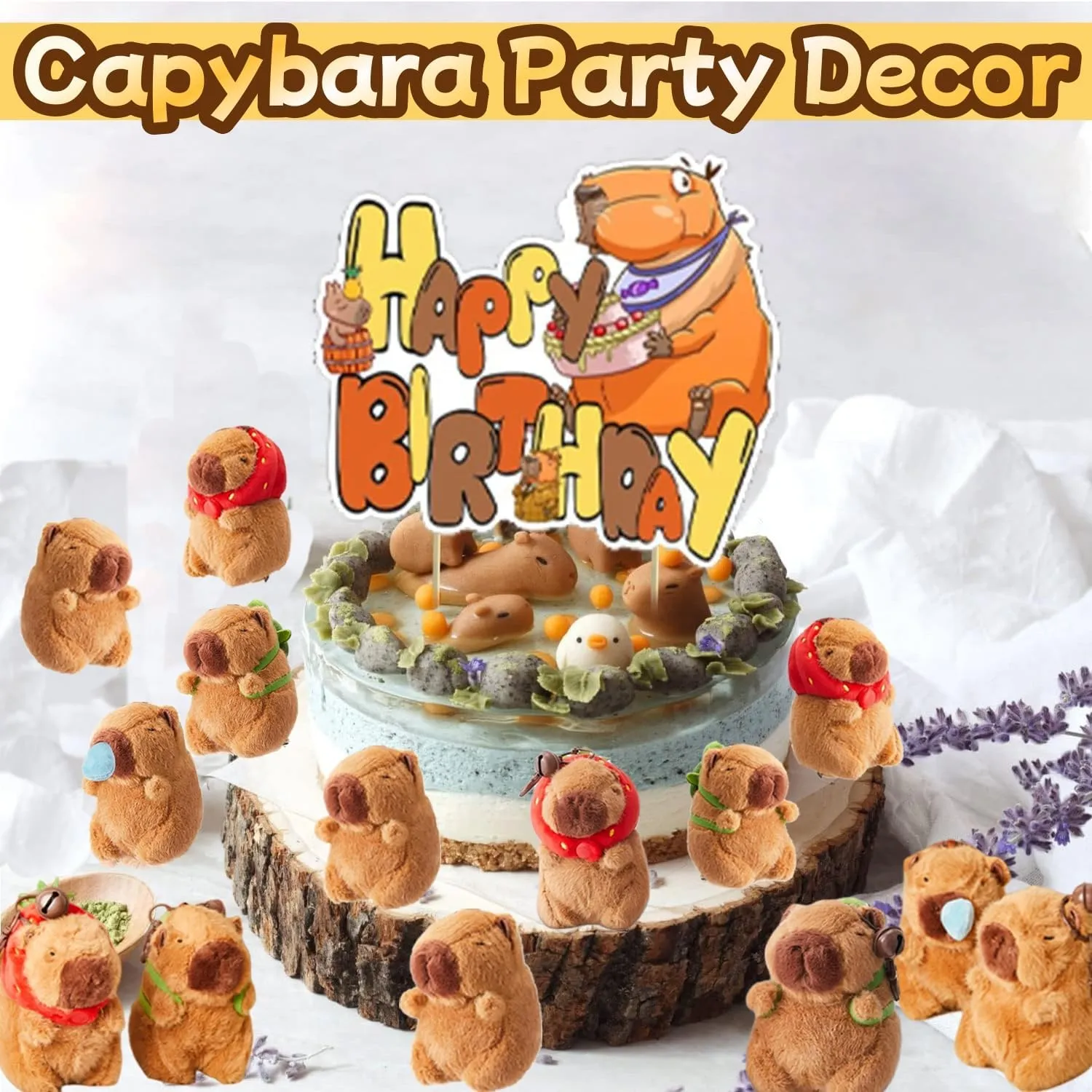 12Pcs Capybara Plush Keychain Capybara Stuffed Animals Toy Capibara Cute Keychain Pendant for Party Favor Decor (Mixed Styles, 12)