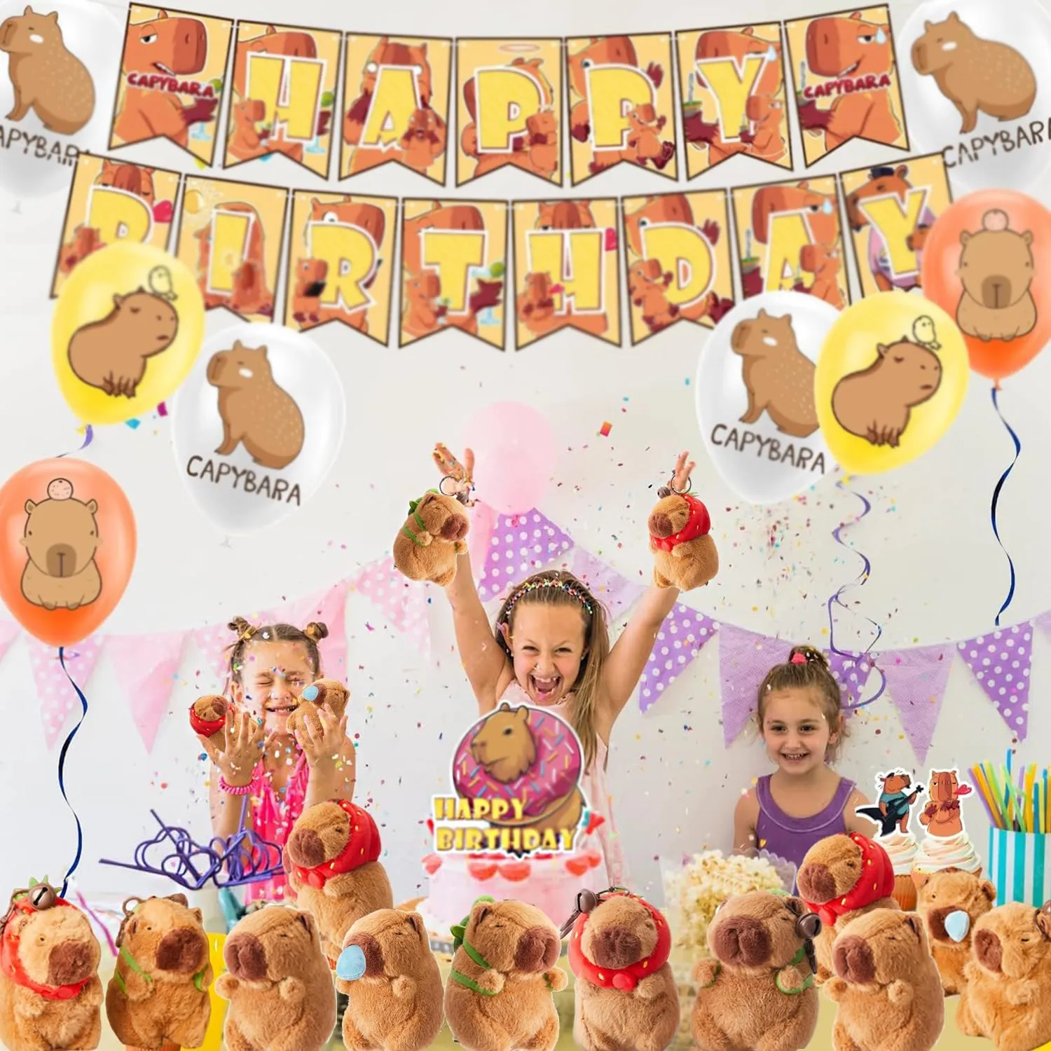 12Pcs Capybara Plush Keychain Capybara Stuffed Animals Toy Capibara Cute Keychain Pendant for Party Favor Decor (Mixed Styles, 12)