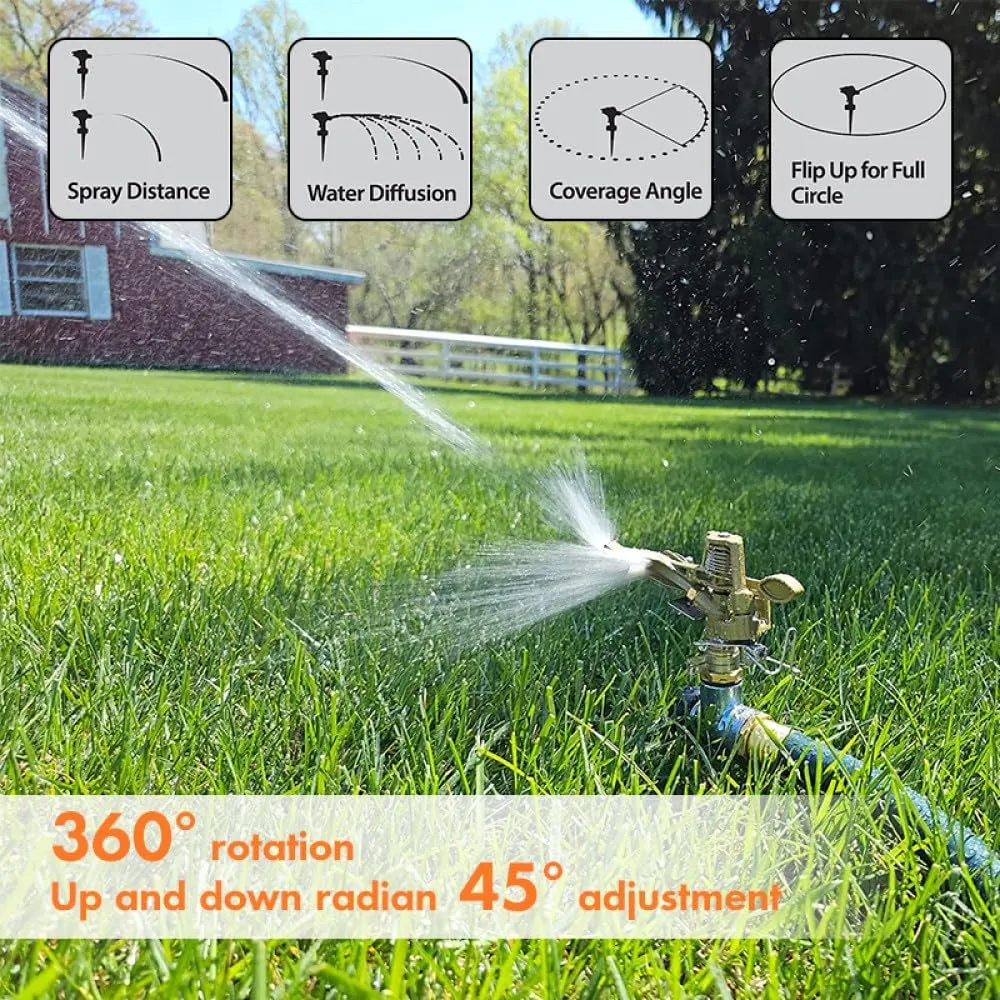 1/2"Male Thread Zinc Alloy 360°Rotating Lawn Rocker Rotating shower With Pin Garden Farm Irrigation Watering tool,1pcs,28 * 12cm