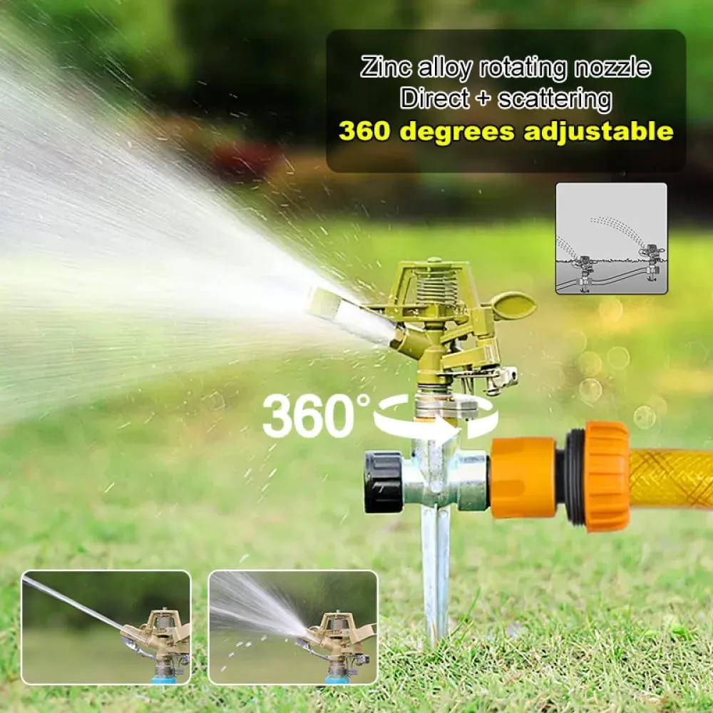 1/2"Male Thread Zinc Alloy 360°Rotating Lawn Rocker Rotating shower With Pin Garden Farm Irrigation Watering tool,1pcs,28 * 12cm