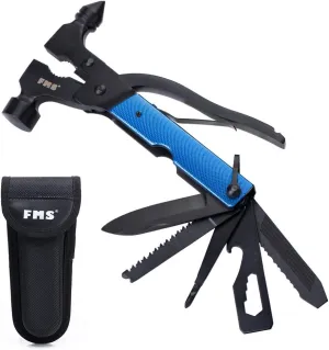 13-in-1 Stainless Steel Hammer Multitool, Gifts for Dad, Gifts for Men, Mens Gifts for Him, Husband, Grandpa, Gifts for Dad, Portable Multi-functional Hammer Kit with Nylon Belt Pouch