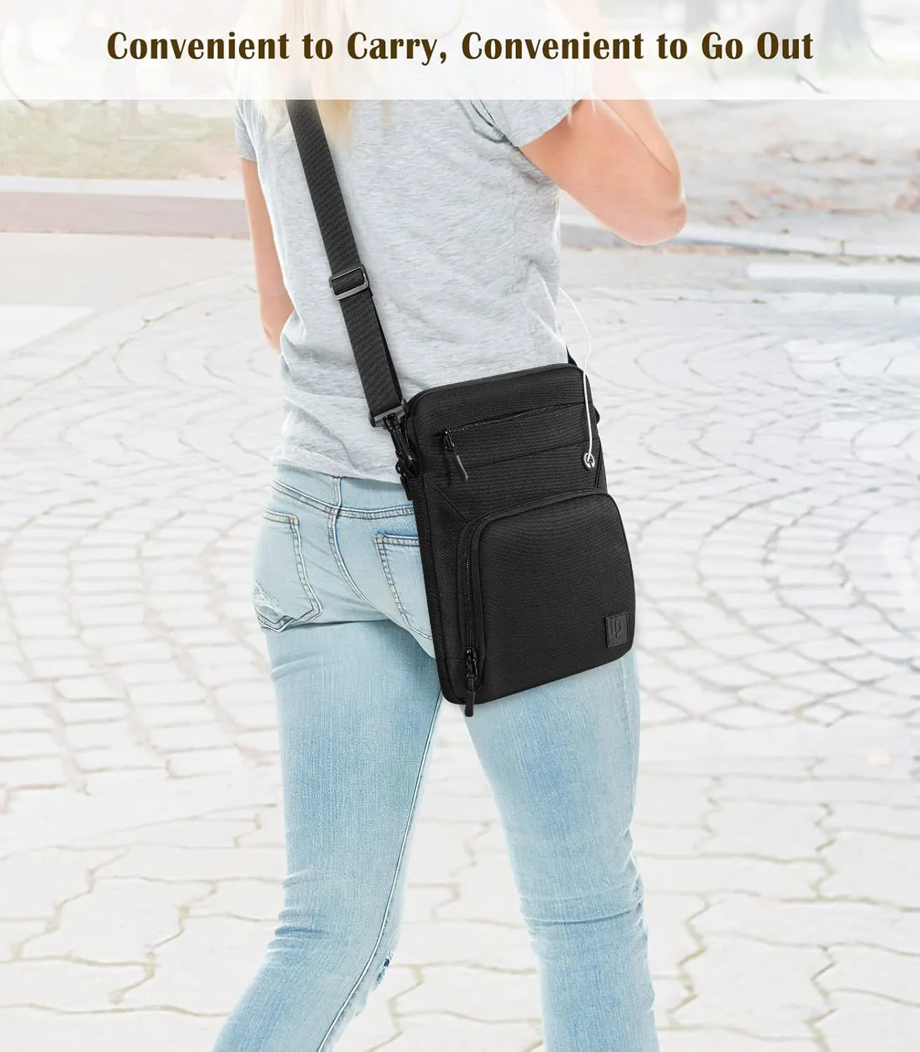 13 Inch Tablet Sleeve Bag with Shoulder Strap for iPad Pro 13" M4 2024, iPad Air 13", iPad Pro 12.9", Galaxy Tab S10  Plus/S9 FE /S9  Plus 12.4", Remarkable Paper Pro 11.8", Black