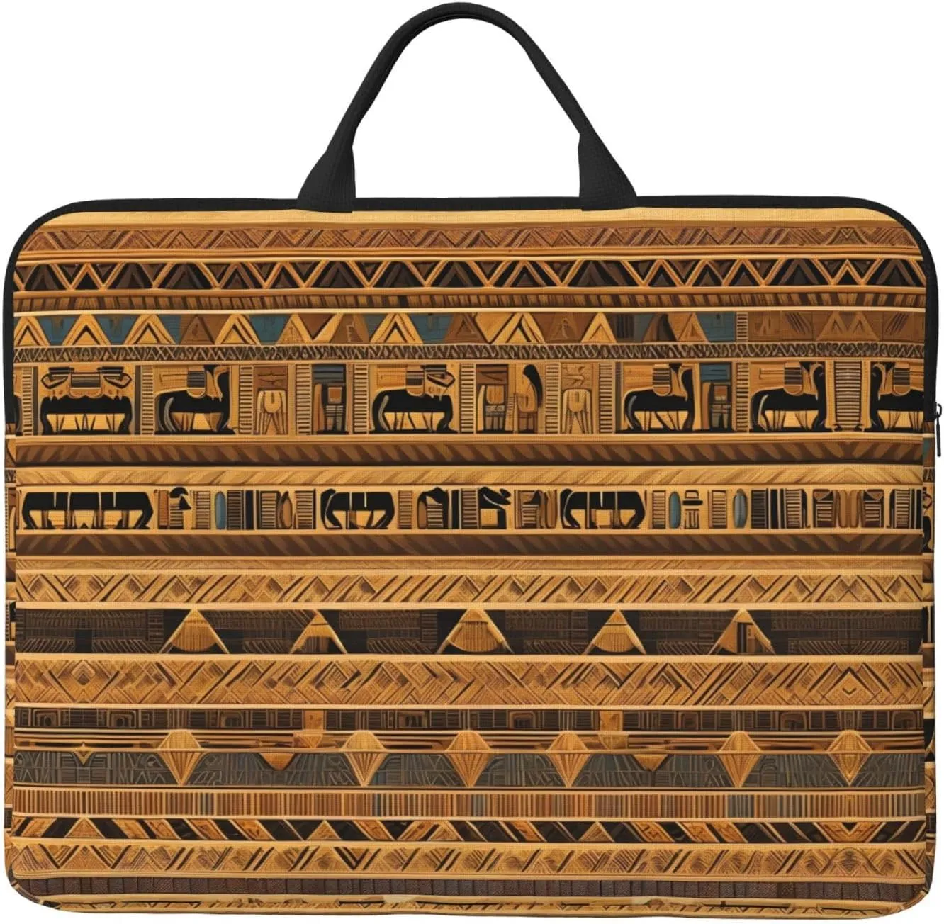 14in Egyptian Frescoes Print Laptop Case Sleeve Bag - Travel-Friendly Accessory for Business, and Everyday Use