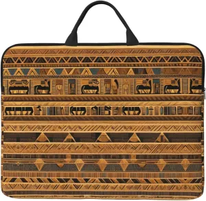 14in Egyptian Frescoes Print Laptop Case Sleeve Bag - Travel-Friendly Accessory for Business, and Everyday Use