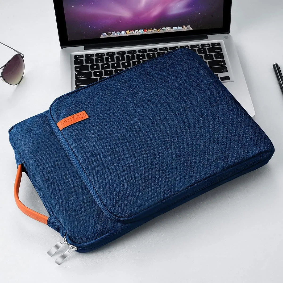 16 15.6 15 Inch Laptop Sleeve Waterproof Shockproof Case Notebook Bag Compatible with MacBook Pro 16 15/ Dell XPS 15/ Surface Laptop 15/ Chromebook Dell HP Lenovo Acer Asus Samsung - Blue