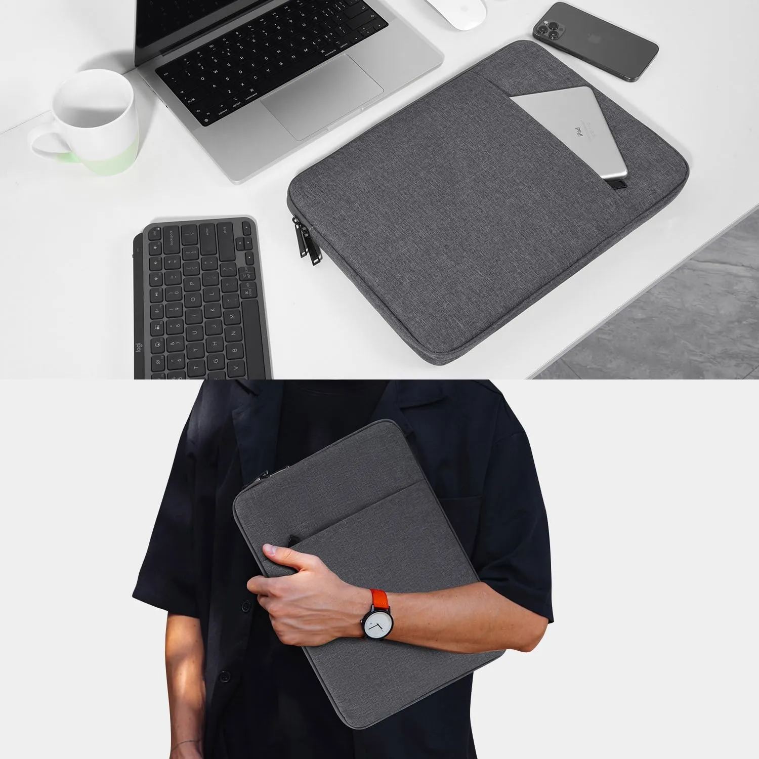 17 inch Laptop Case Computer Sleeve for HP Envy 17/Pavilion 17/Omen 17, Acer Predator 17/Aspire 17, Dell Inspiron 17, Lenovo Ideapad 17, Water-Resistant Shockproof 17.3 inch Laptop Carrying Bag