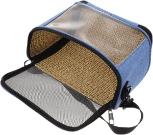 1Pc Portable Hamster Travel Bag with Strap Breathable Mesh Design Durable Material for Pets Like Hedgehogs and Guinea Pigs Convenient Sundries Pocket