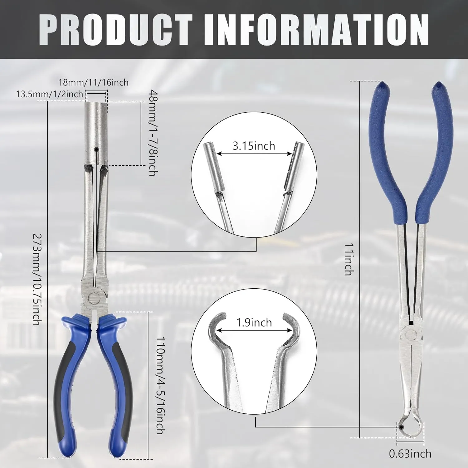 2 Pack Spark Plug Wire Removal Tool Spark Plug Boot Removal Tool Spark Plug Pliers Pulling Tool Spark Plug Removal Pliers Spark Plug Wire Puller Removal Tool Kit Spark Plug Puller Tool(Blue)