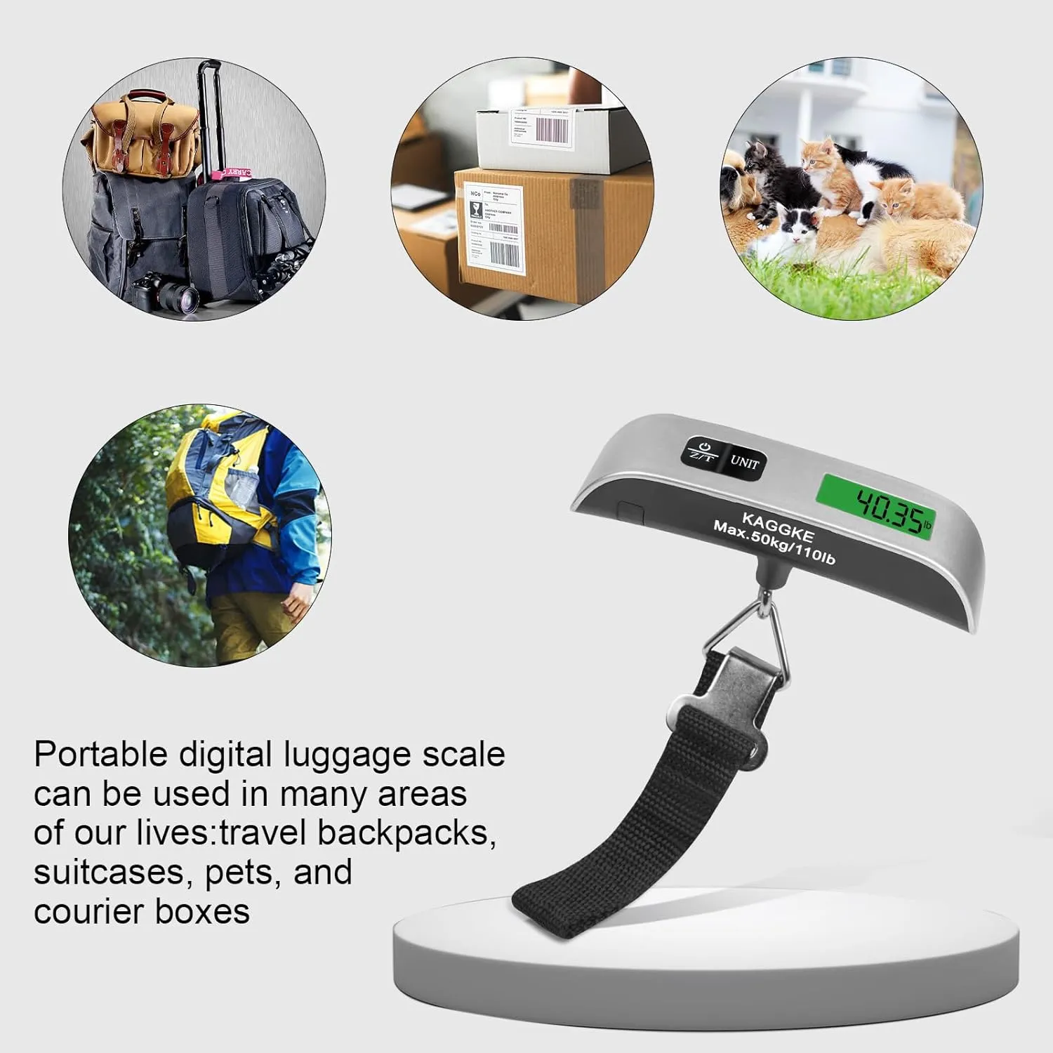 2-Pack Travel Digital Luggage Scale - Portable Weight Scale - Ideal for Travel - 110LB/50KG, Includes Battery - Temperature Display
