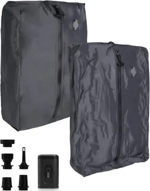2 Pack Vacuum Bags for Travel with Air Pump, Reusable Compression Bag with Waterproof Zipper, Space Saver Vacuum Bags for Suitcase, Backpack and Carry on