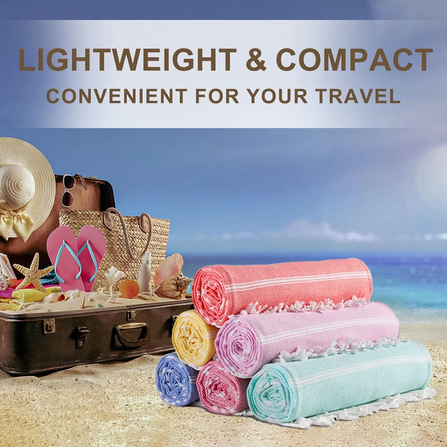 2 Packs Cotton Turkish Beach Towels Sand Free Quick Dry Oversized Extra Large Xl Big Adult Travel Vacation Essentials Bathroom Pool Swim Towel Cruise Accessories Must Haves Clearance Stuff Necessities