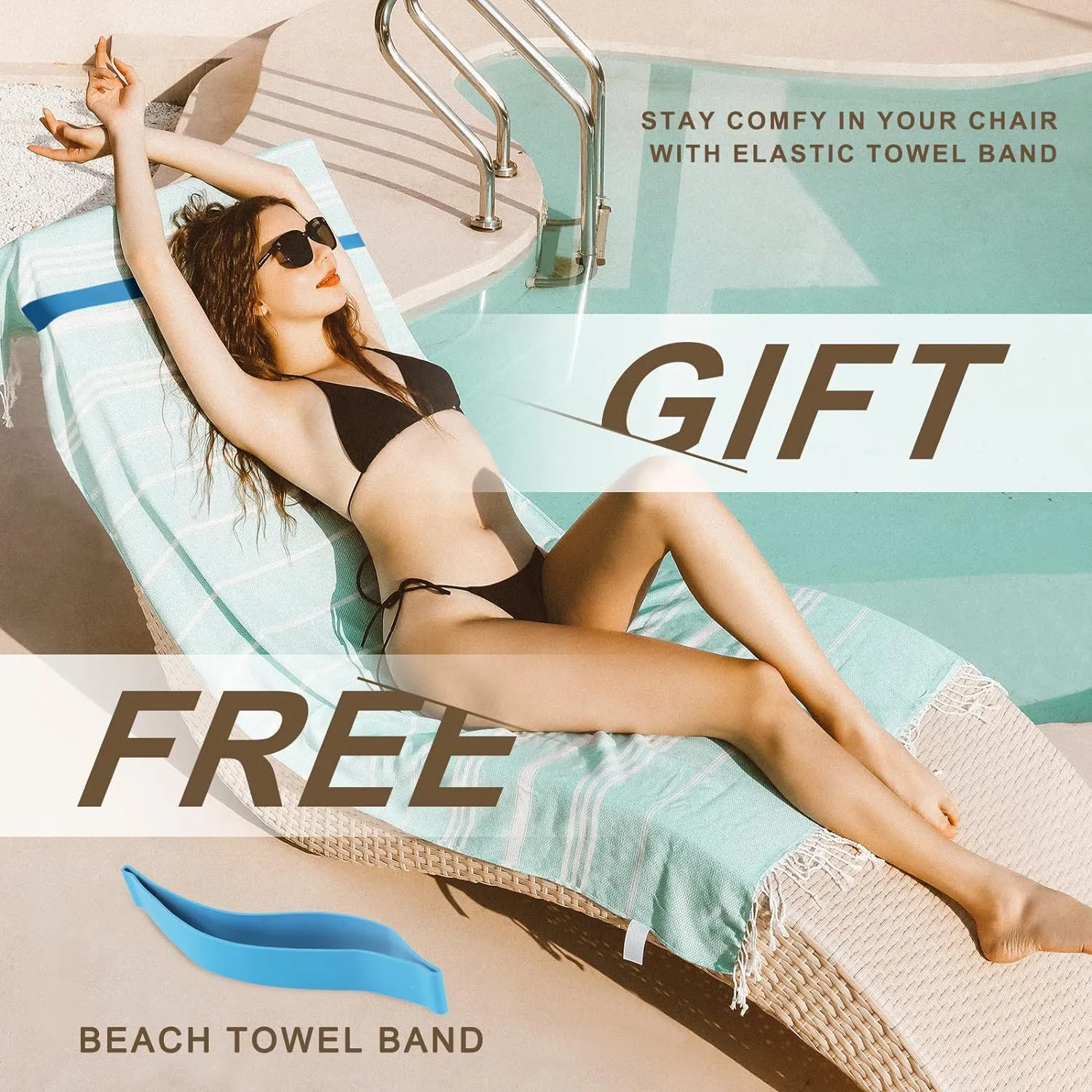 2 Packs Cotton Turkish Beach Towels Sand Free Quick Dry Oversized Extra Large Xl Big Adult Travel Vacation Essentials Bathroom Pool Swim Towel Cruise Accessories Must Haves Clearance Stuff Necessities