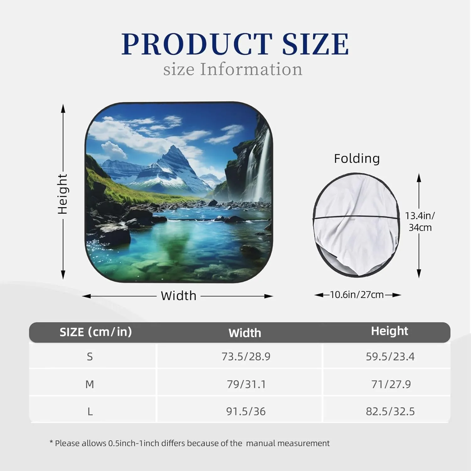 2 Pcs Car Windshield Sun Shade Foldable Natural Wonders Front Windshield Sunshade Portable Sunshield Blocks Keep Your Vehicle Cool for Most Sedans SUV Truck Small, Black