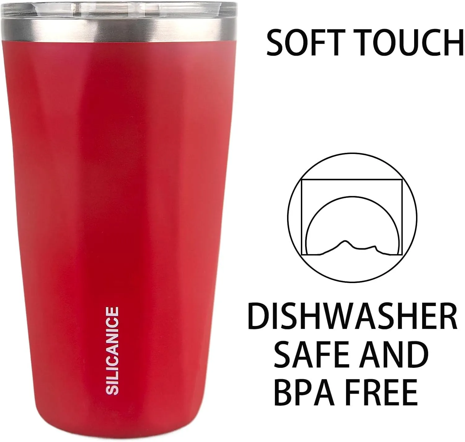 20 oz Tumblers With Straw And Lid,Dishwasher Safe Travel Coffee Mug,Stainless Steel Vacuum Insulated Iced Hot Cup,beach No Spill Proof Women Water Bottle Drink For Adults Durable (Bright Red, 20 oz)