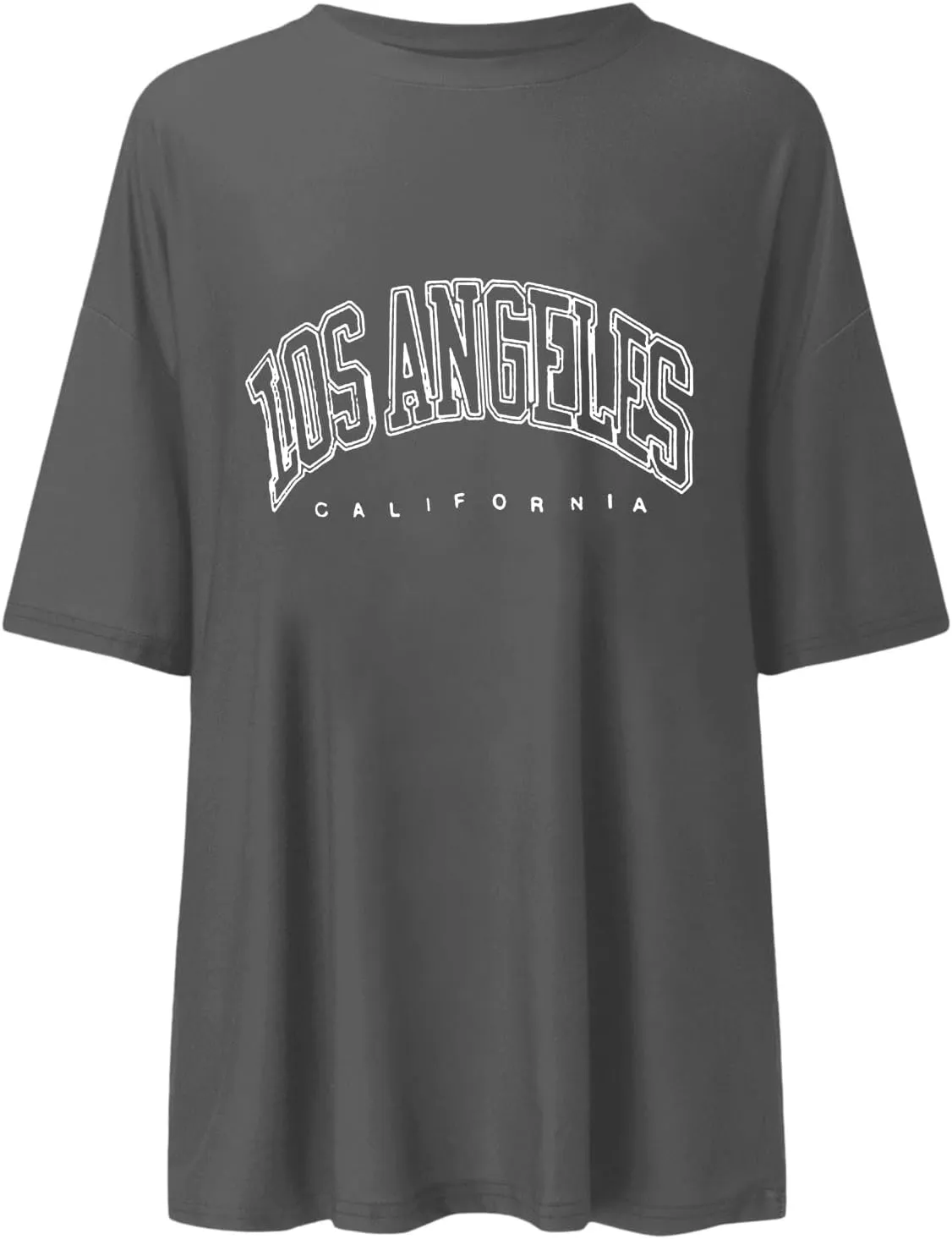 2025 Los Angeles California Tee Shirts for Women Letter Print Running Cute Loose Tops Summer Trendy Tshirt Loose Fit