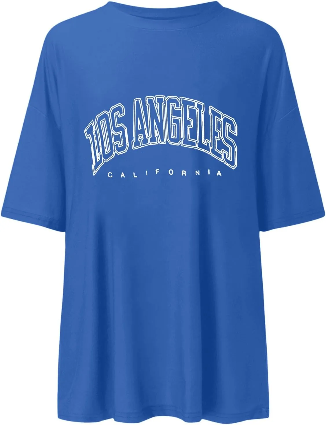 2025 Los Angeles California Tee Shirts for Women Letter Print Running Cute Loose Tops Summer Trendy Tshirt Loose Fit
