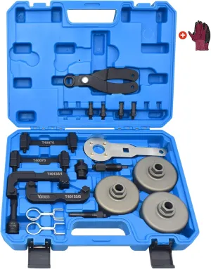 21PCS Camshaft Timing Tool Kit, Compatible with Audi VW EA837 2.0T 2.4 2.5 2.8 3.0T 3.2T 4.2 5.2 Engine, T40133 T40070 T40079 T40269 T40297 T10172 T3242 T40069 T40058 T40071 T10355 M14