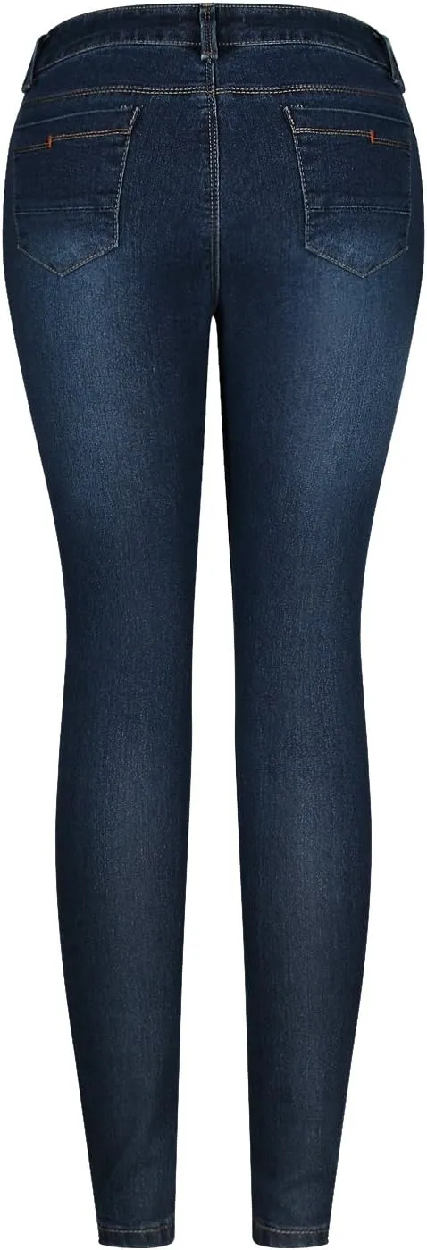 2LUV Women's Stretchy 5 Pocket Dark Denim Skinny JeansÂ