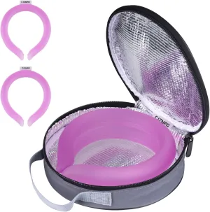 2PCS. Neck Cooler Ice Ring with Insulated Bag. Wearable Head Shoulder Cooling Tube for Hot Weather, Gel Ice Collar for Outdoor Workers, Sports. Reusable Cool Wraps, (Rose*2)