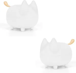 2PCS Portable Bluetooth Speaker, Cute Cat Mini Wireless Speakers with Loud Stereo Sound, Built-in Mic, Super Bass, Dual Pairing,40H Playtime for Android/iOS Devices (White)