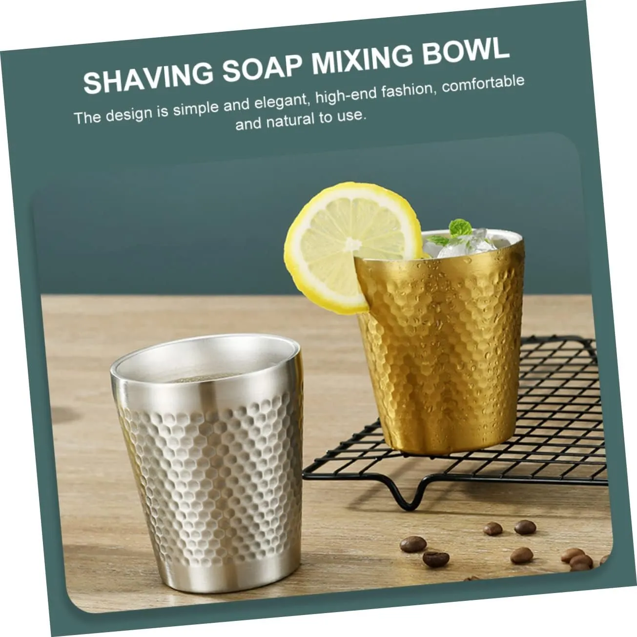 2pcs Stainless Steel Shaving Bowl Shave Soap Cup for Men for Home Barber Shops Travel Non-deforming Resistant Design for Creating Shaving Bubbles