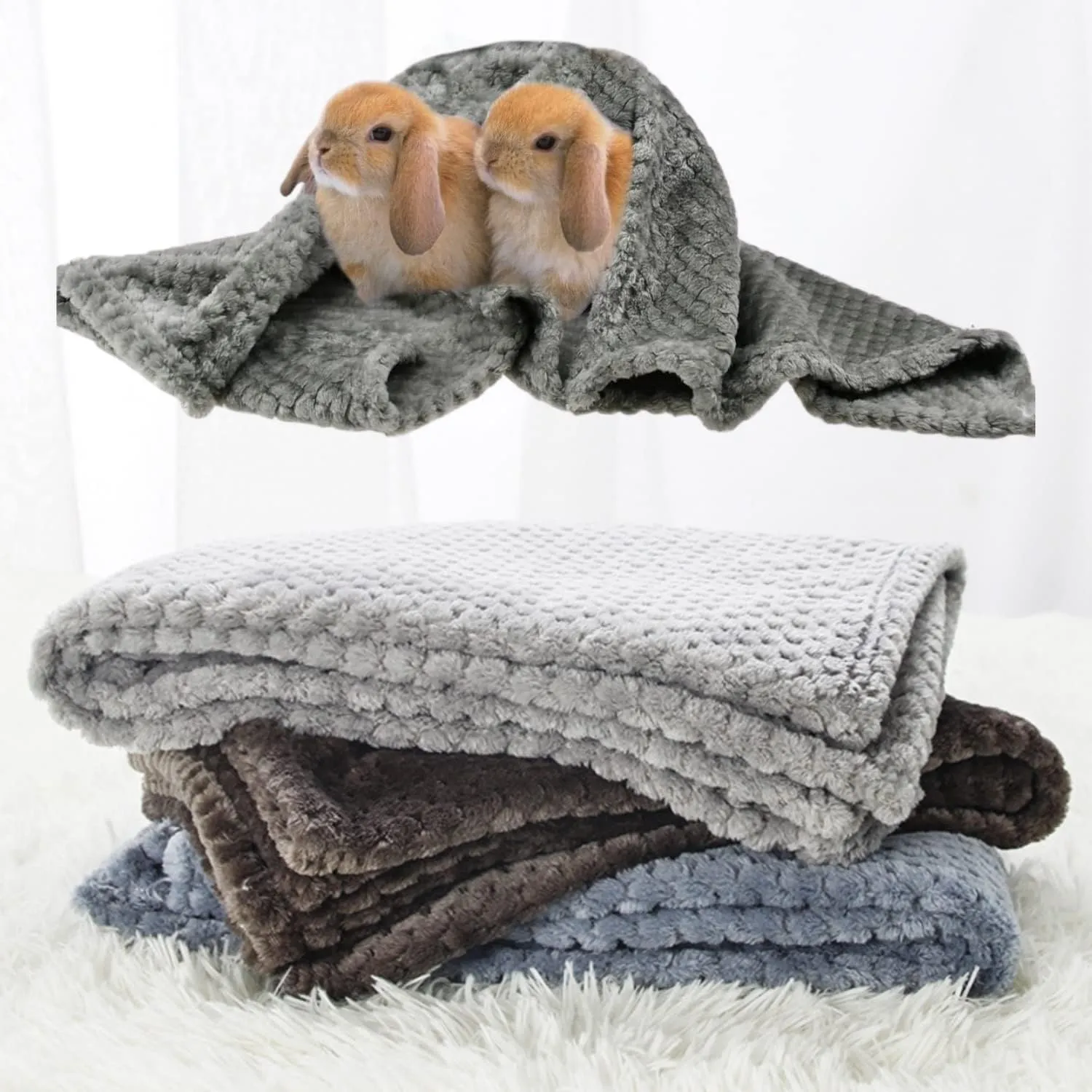3 Pack Guinea Pig Blankets Hamster Flannel Bunny Blanket Cage Liners Small Pet Fleece Sleep Blankets Bedding Mats Bath Towels for Hamster Guinea Pig Rabbit Kitten Chinchilla Hedgehog (M, 3 Pack)
