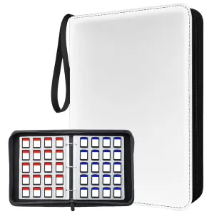 300 Slots Game Card Holder Binder for Animal Crossing ACNH Mini Cards & Amiibo Storage Organizer with Sleeves Compatible Switch, PS Vita, SD Memory Cards, Portable Card Album Book (White)