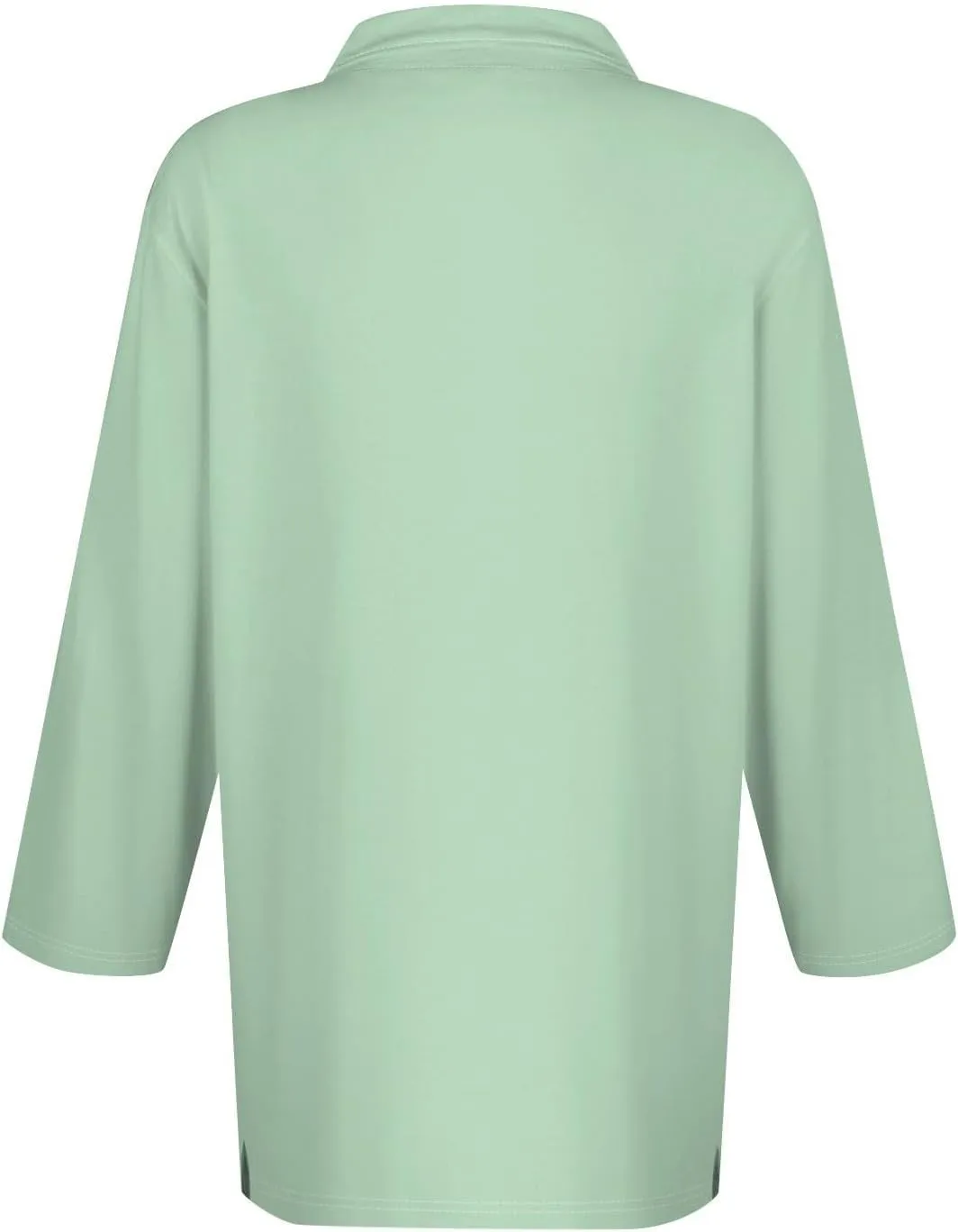 3/4 Sleeve Work Polo Shirts for Women 2024 Fall V-Neck Button-Down Pullover Top Casual Slim Fit Athletic Golf T Shirt