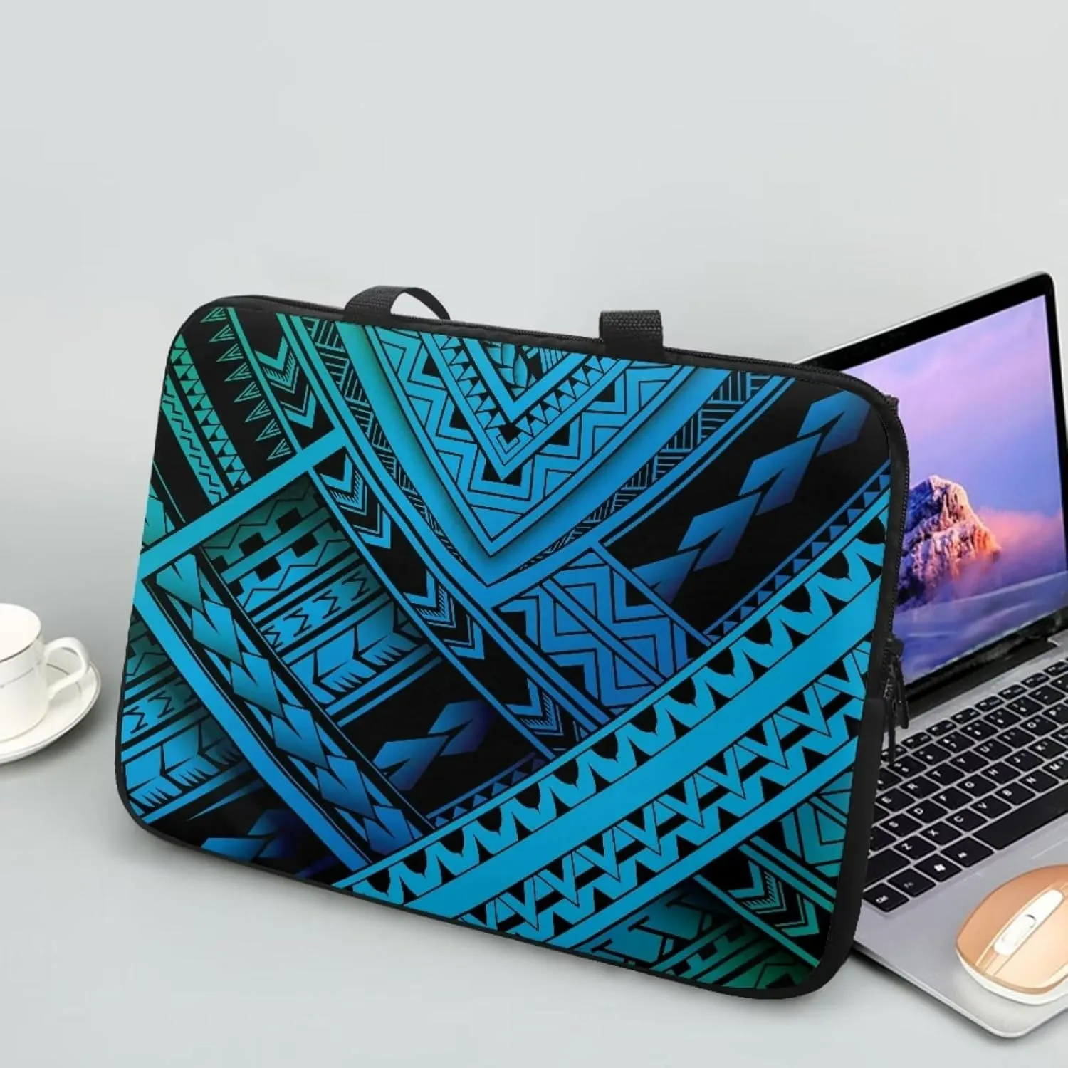 3D Blue Marshall Inland Portable Waterproof Computer Bag, Lightweight Laptop Tote, Shockproof Protective Computer Bag for Women Men