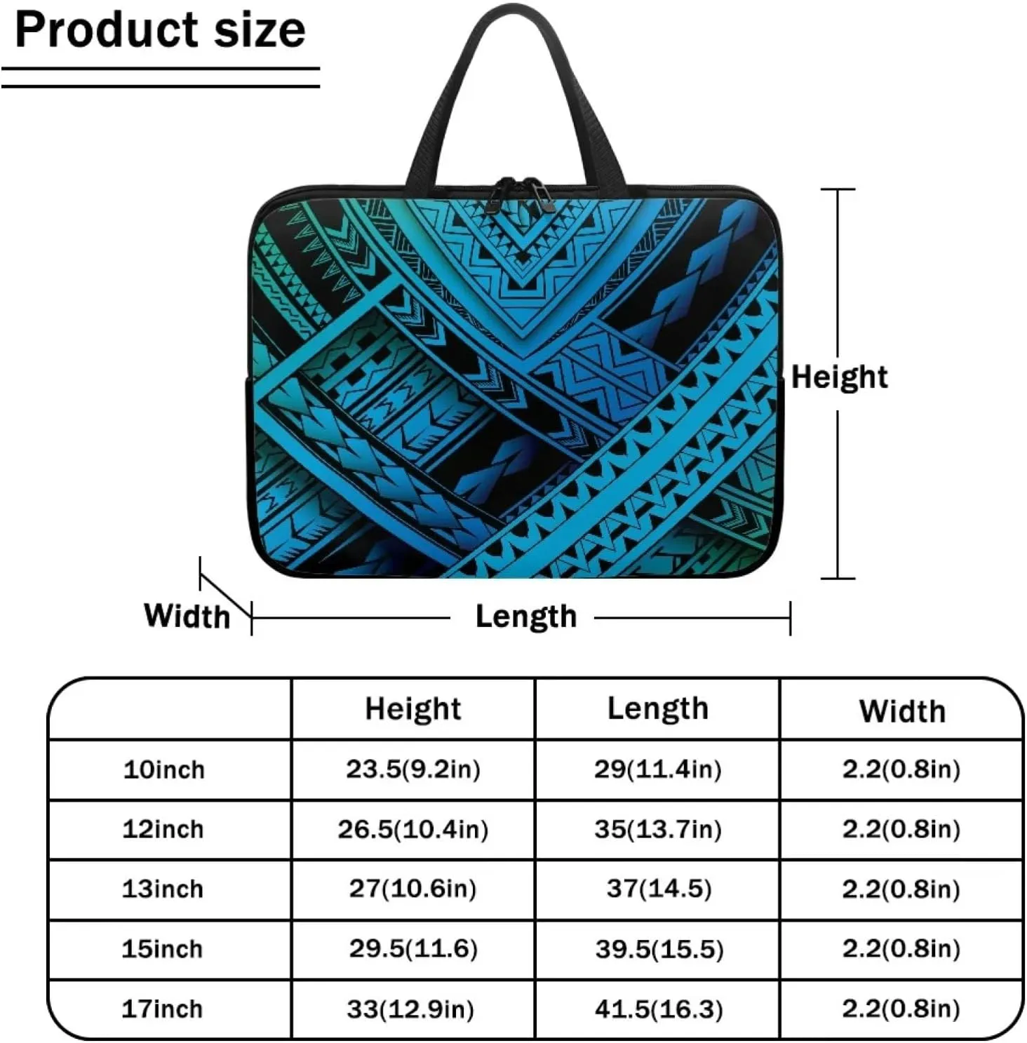3D Blue Marshall Inland Portable Waterproof Computer Bag, Lightweight Laptop Tote, Shockproof Protective Computer Bag for Women Men
