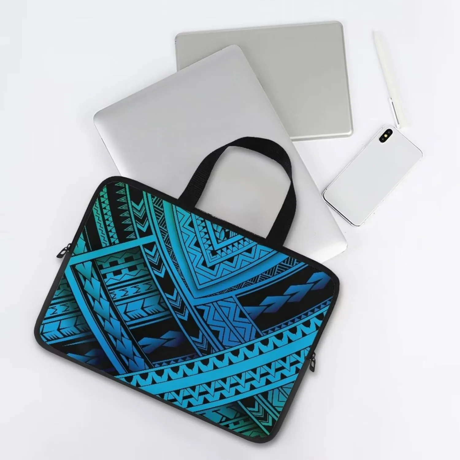 3D Blue Marshall Inland Portable Waterproof Computer Bag, Lightweight Laptop Tote, Shockproof Protective Computer Bag for Women Men