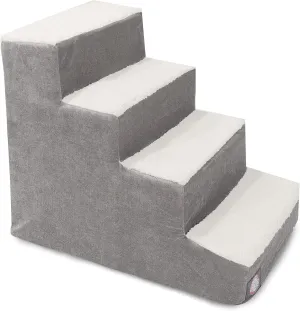 4 Step Portable Pet Stairs By Majestic Pet Products Villa Vintage Steps for Cats and Dogs Grey