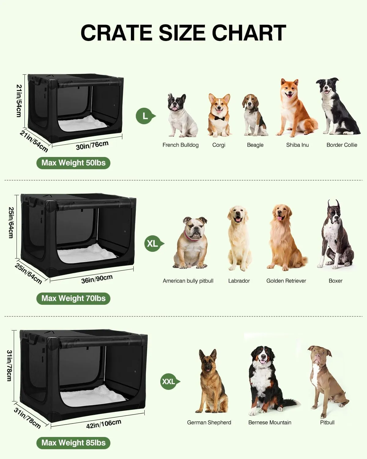 42 Inch Collapsible Travel Dog Crate for Medium Large Dogs, Portable Dog Crate 4-Door Foldable Soft Kennel with Chew-Proof Mesh Windows for Indoor & Outdoor Travel,with Storage Bag,Black