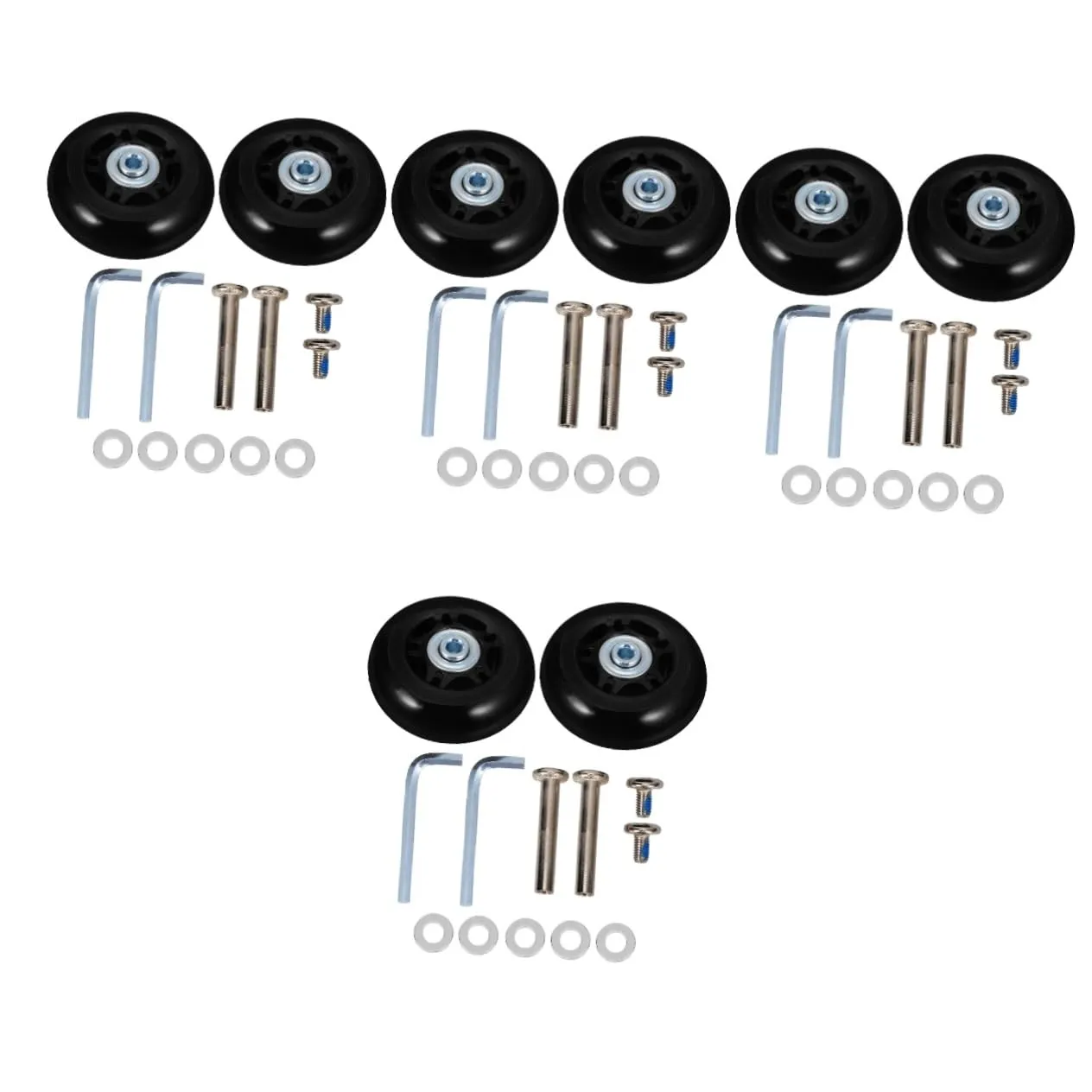 4sets Travel Suitcase Wheel Replacement Universal Luggage Wheel Kit Rubber Aluminum Caster Wheels Easy to Fit and Replace for Suitcases 2pcs*4