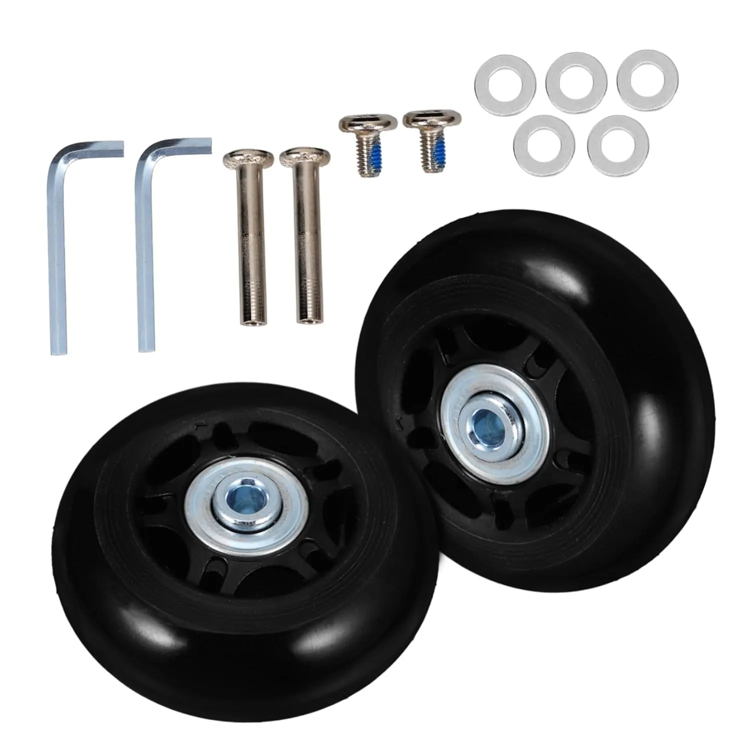 4sets Travel Suitcase Wheel Replacement Universal Luggage Wheel Kit Rubber Aluminum Caster Wheels Easy to Fit and Replace for Suitcases 2pcs*4