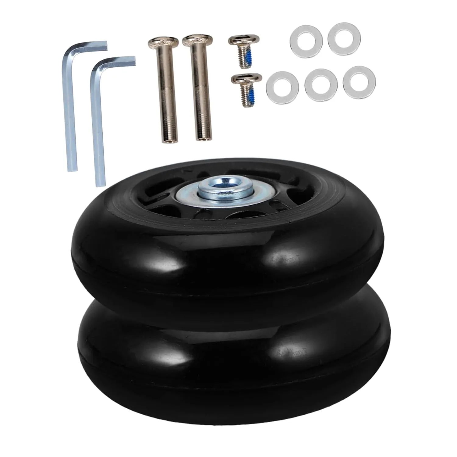 4sets Travel Suitcase Wheel Replacement Universal Luggage Wheel Kit Rubber Aluminum Caster Wheels Easy to Fit and Replace for Suitcases 2pcs*4