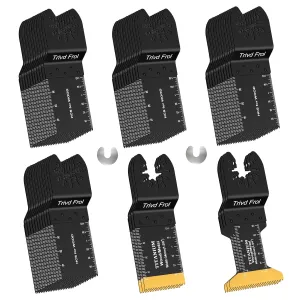 50PCS Oscillating Saw Blades, Professional Universal Titanium Multitool Blades for Wood Plastics Metal, Quick Release Multi Tool Blades Kits Fit Dewalt Ryobi Milwaukee Rockwell Fein