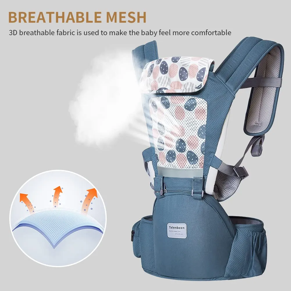 6-in-1 Baby Carrier - Newborn to Toddler, Hip Seat & Lumbar Support, 7-41 lbs, All Seasons & Positions, Adjustable Size for Shopping, Hiking & Travelling
