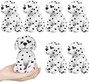 6 Pcs Dalmatians Dog Stuffed Toys Plush Spotted Dog Realistic Stuffed Puppy Soft Dalmatian Party Favors for Halloween Carnival Prize Gift Birthday Baby Shower Decorations, 5.7 Inch(Cute Style)