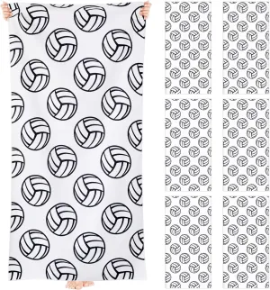 6 Pcs Volleyball Beach Towels Volleyball Team Gifts Oversized Beach Towel Quick Drying Sports Towel for Volleyball Theme Party Volleyball Sports Club Team Supplies, 35 x 70 Inch