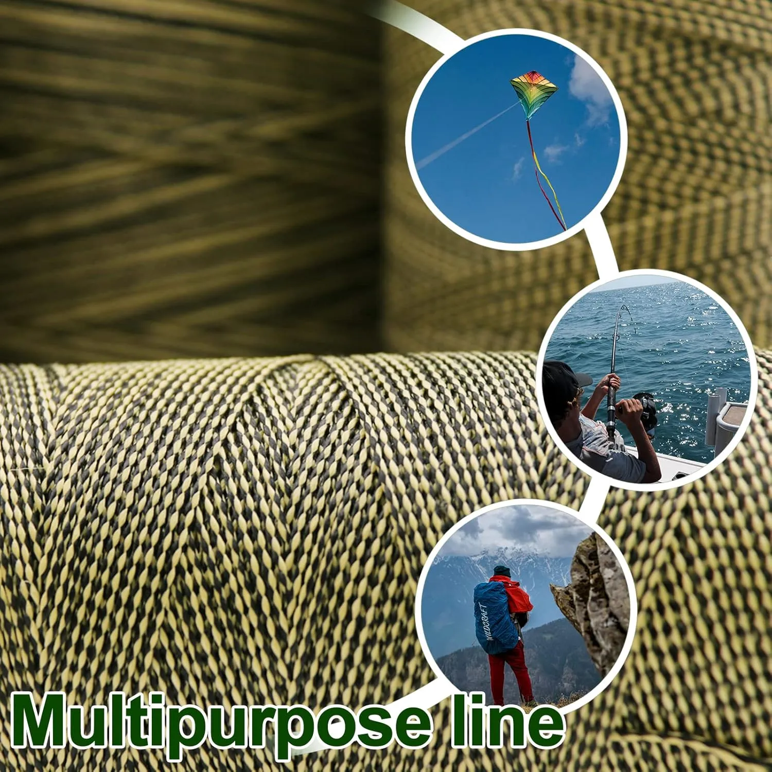9KM DWLIFE Kevlar Line, High Strength, Abrasion Resistance, Flame Retardant, Fishing Assist Cord, Kite String, Model Rocket Shock, Hammock Tarp Ridgeline, Tactical Survival
