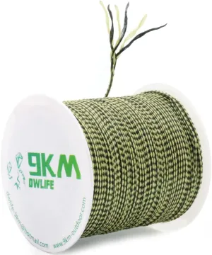 9KM DWLIFE Kevlar Line, High Strength, Abrasion Resistance, Flame Retardant, Fishing Assist Cord, Kite String, Model Rocket Shock, Hammock Tarp Ridgeline, Tactical Survival
