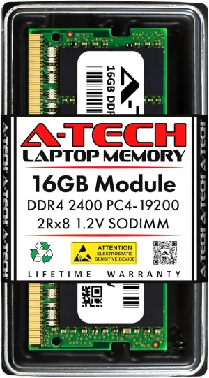 A-Tech 16GB RAM for Lenovo IdeaPad 3/3i Laptop | DDR4 2400MHz PC4-19200 SODIMM 2Rx8 1.2V 260-Pin Non-ECC SO-DIMM Memory Upgrade