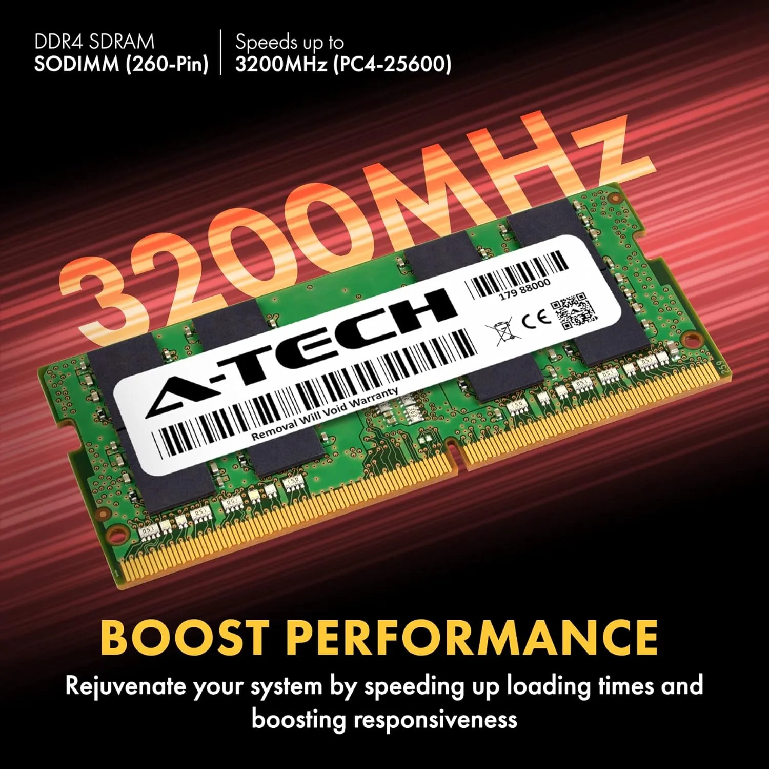 A-Tech 32GB RAM for Lenovo IdeaPad 3/3i 15.6" (15ITL05) Laptop | DDR4 3200MHz PC4-25600 SODIMM 2Rx8 1.2V 260-Pin Non-ECC SO-DIMM Memory Upgrade