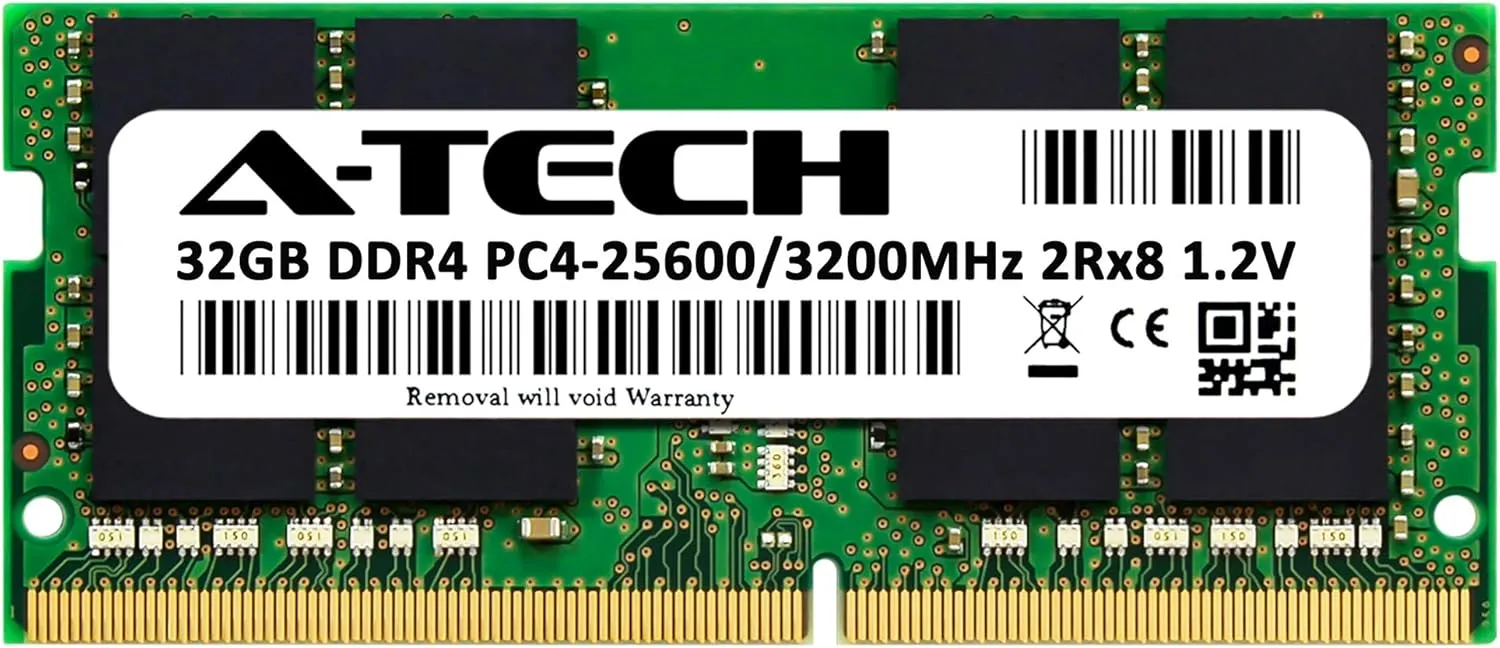 A-Tech 32GB RAM for Lenovo IdeaPad 3/3i 15.6" (15ITL05) Laptop | DDR4 3200MHz PC4-25600 SODIMM 2Rx8 1.2V 260-Pin Non-ECC SO-DIMM Memory Upgrade