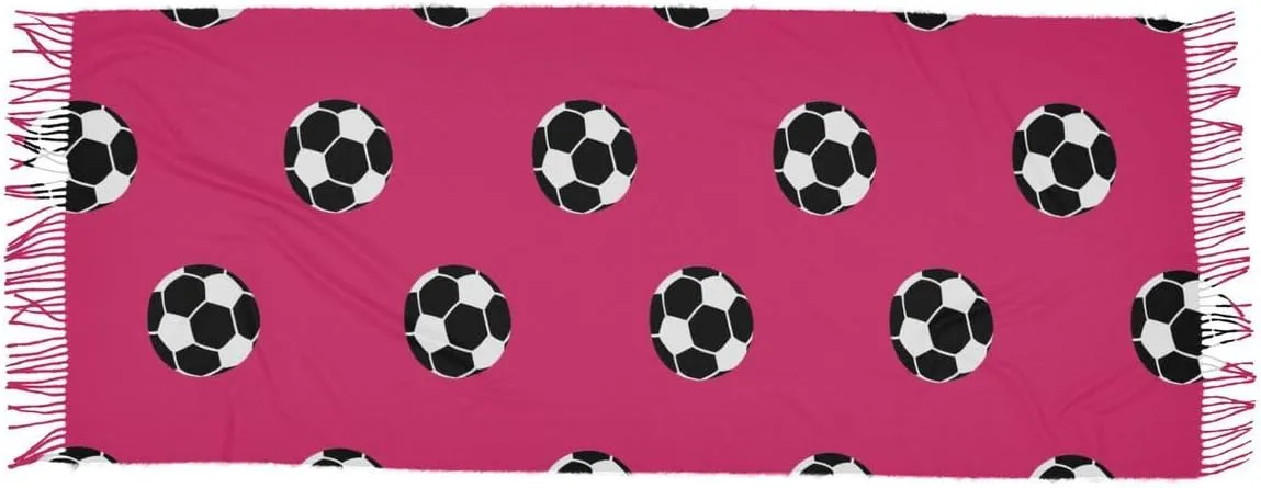 Acpiggto Winter Scarf Warm Shawl Soccer Football Sports Purple Pink Faux Cashmere Wool Scarves