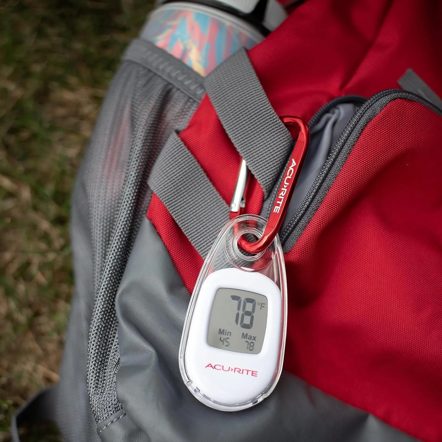 AcuRite Portable Digital Thermometer for Indoor or Outdoor Temperature with Carabiner Clip (00333)