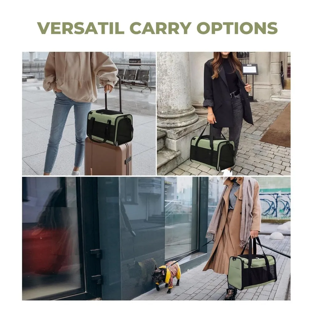Adjustable Portable Pet Carrier-M Size (Green)