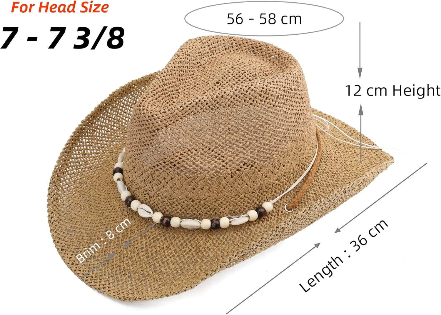 Adult Sun Straw Women Men Cowgirl Western Cowboy Hat Colored